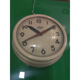 Antiguo Reloj Electrico De Pared Vidrio Curvo Urgos 20 Cm