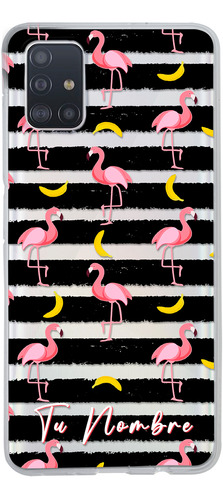 Funda Para Galaxy Flamingos Personalizada Con Tu Nombre