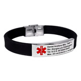 Pulsera Acero Alerta Médica Grabado Láser Personalizado