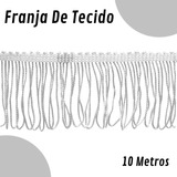 Franja De Tecido Branca 10 Cm - Rolo Com 10 Metros - Nybc