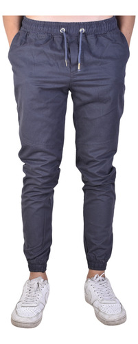 Pantalones Joggers Liso De Gabardina 