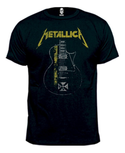 Remera Metallica Guitarra 100% Algodón Premium Peinado