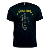 Remera Metallica Guitarra 100% Algodón Premium Peinado