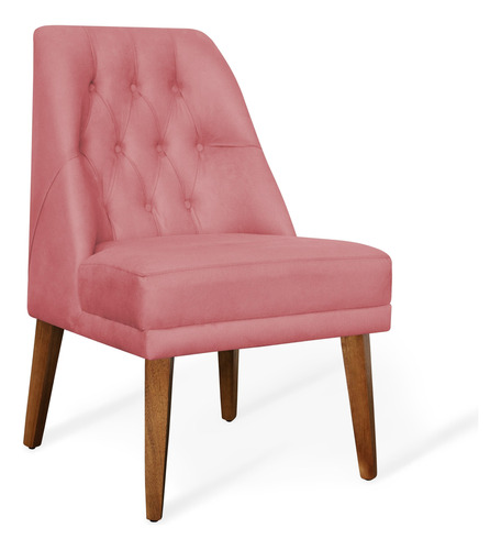 Cadeira Decorativa Bela Suede Rosa