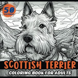 Libro: Scottish Terrier Coloring Book For Adults: Charming S