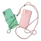 Funda Silicona Correa Para iPhone 12 Colgante 