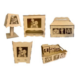 Kit Bebe 6pcs Safari,c/plc Mdf  Desmont.-s/lixeira/farmacia