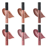 Brillo Labial Bissú Línea Labios Set 6 Tonos Nude