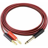Cables De Parlante 1/4  Ts 6.35  A Conector Banana 4 Mm Ofc