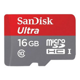Cartão De Memória Sandisk Sdsqunb-016g-gn3mn  Ultra Com Adaptador Sd 16gb