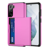 Funda Jiunai S21 Galaxy Shell Wallet/rosado