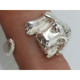 Hermoso Anillo En Plata 925 Forma De Perrito 2