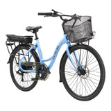 Bicicleta Eléctrica Urbana Moboss Ebike Weaver 250w 26 Color Azul