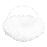 Cesta De Flores Blancas Con Plumas Artificiales De Avestruz