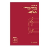 Block Pentagramado Melos 50 Hojas Para Piano Mel56