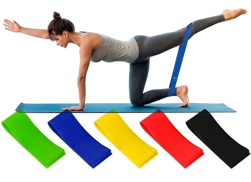 Kit De 5 Bandas De Resistencia Latex Para Yoga Fisioterapia