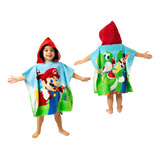 Franco Super Mario - Toalla Con Capucha Para Nios, Playa, Pi