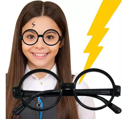 Gafas Negras Lentes Marco Harry Potter Sin Lente Redondas