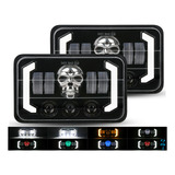 Par Faro Led Lupa 4x6 Rectangular Hi/lo Haz Señal Drl Camion