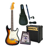 Combo Guitarra Electrica Sx + Amplificador + Pedal Fx + Acc 