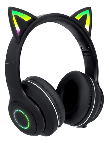 Audífonos Gamer Con Luz Rgb Auriculares De Gato Orejas Niños