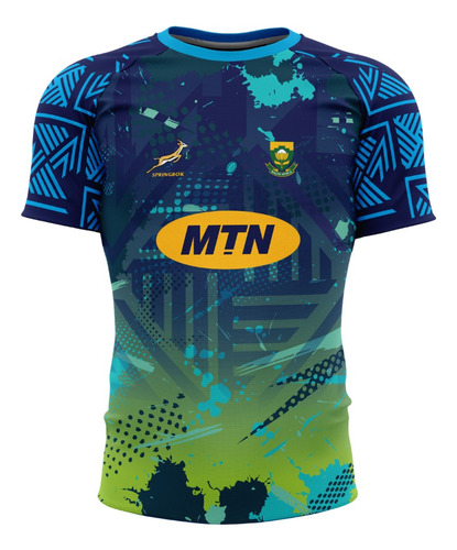 Camiseta De Rugby Springboks Full Color Elastizada Stretch 