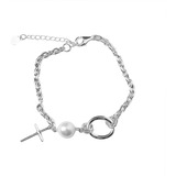 Pulsera De Cruz Con Perla Moda Inoxidable Para Mujer Urbana 