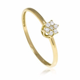 Anel Chuveiro  De Ouro Amarelo 18k(750) E Diamantes