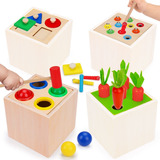 Juguetes Montessori De Madera 4 En 1, Rompecabezas De Captur