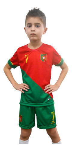 Uniforme Cristiano Ronaldo Camisa E Shorts Portugal