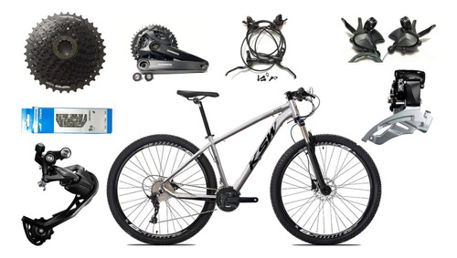 Bicicleta Aro 29 Kit Completo Shimano 27v Com Trava De Ombro