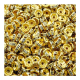 Rondela Strass Dourada 8mm - 500 Unidades