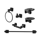 Set Accesorios Para Baño Base Cuadrada X6 Piezas Negro Mate