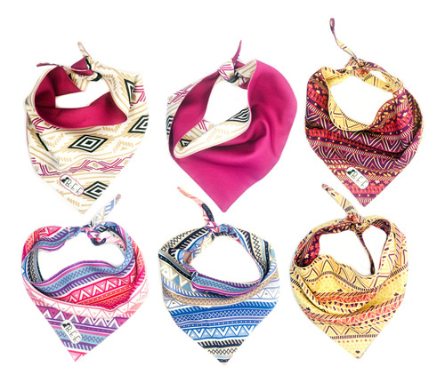 Set De 3 Bandanas Para Perro Reversible 6 Estilos Distintos