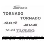 Adesivo S10 Tornado 4x4 2.8 + Faixa Prata Até 2005