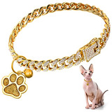 Collar De Gato Cadena De Eslabones De Diamante Brillant...