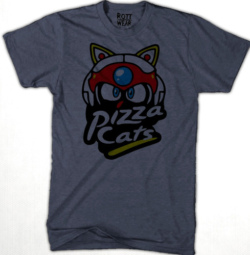 Pizza Cats Gatos Samurai Playera Hombre J Rott Wear