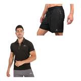 Conjunto! Chomba De Hombre Lycra Ng +short Microfibra 