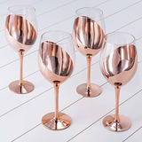 Mygift - Copas De Vino Con Tallo De Cobre (14 Onzas, 4 Unida