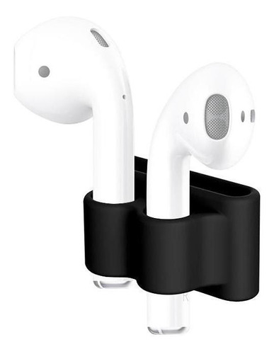 Soporte De Silicona Color Negro Para AirPods / Apple Watch 