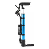 Inflador Portatil De Aluminio Para Bici Moto Pico Adaptador Color Azul