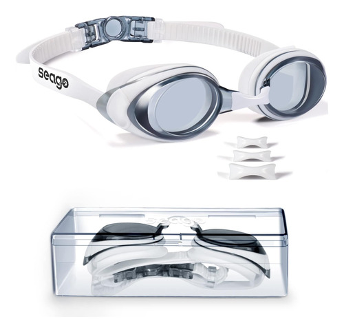 Gafas De Natación Unisex Seago Miopia Blanco