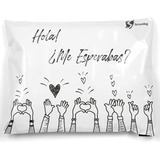 50 Bolsas E-commerce Diseños O Blanca N°1 20x32 C/ Adhesivo