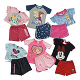 Paquete 6 Conjuntos Playera Y Short De Disney Para Niña