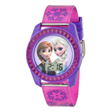 Reloj Accutime Disney Frozen Kids Fzn3598 Púrpura Rosa