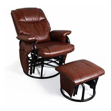 Recliner Chair With Ottoman Living Room Chairs Faux Leather 
