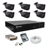 Kit 6 Câmeras Infra Protec 9020 Black Full Hd Dvr8ch Hd 500g