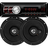 Kit Mp3 Radio Automotivo Bluetooth + Par Alto Falantes 6 Pol