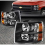 Faros Delanteros Chevrolet Silverado 2007-2014 Fondo Negro Chevrolet Silverado