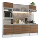 Armario De Cocina Completo 240cm Topazio Madesa - B/m Color Blanco/marrón